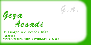 geza acsadi business card