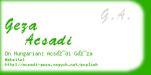 geza acsadi business card